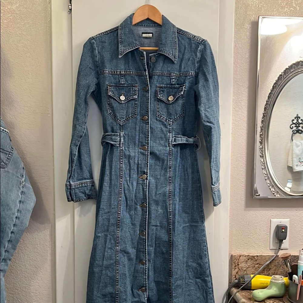 Denim Button Up Duster, Coat Or Dress